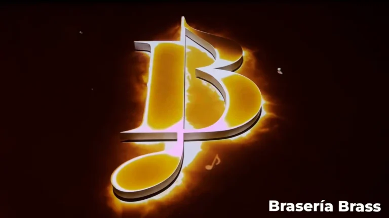 Brasería Brass con nombre del lugar- Amarillo sencillo