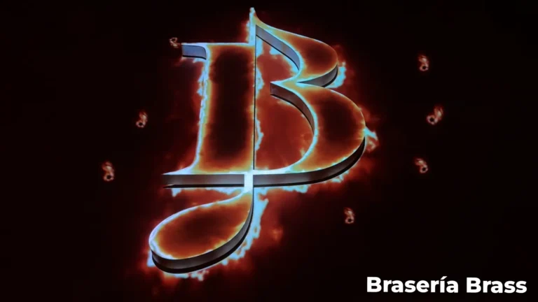 Brasería Brass con nombre del lugar- Rojo con notas